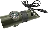 Emergency Survival Whistle, 7-in-1 Outdoor Multifunctional Tool Safety Whistle with Lanyard Multifunctional Outdoor Tools,Loud Safety Signaling,Compass