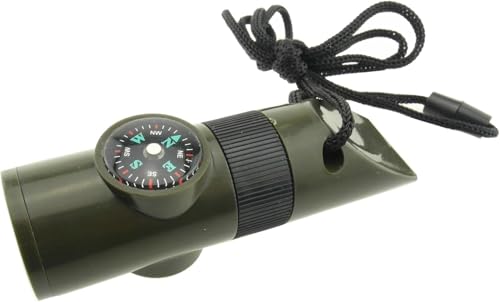 Emergency Survival Whistle, 7-in-1 Outdoor Multifunctional Tool Safety Whistle with Lanyard Multifunctional Outdoor Tools,Loud Safety Signaling,Compass