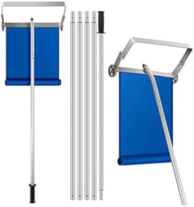 Telescoping Aluminum Roof Rake 4-30 ft with Wheel Design for Safe Snow Removal – Lightweight, Durable, Winter Essential for Easy Roof Maintenance