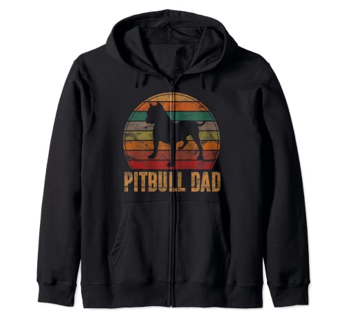 Retro Pitbull - Regalo para papá, amante de los perros, mascotas, papá, Pit Bull Sudadera con Capucha