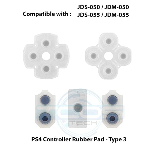 Image of TCOS TECH Replacement Conductive Rubber Pad Silicone Button Pads for Sony PS4 Play Station 4 Controller JMD /JDS 050 055 2nd /3rd Gen V2 Controller