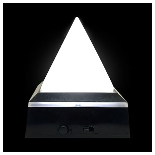 Selenite Pyramid with Lighted LED Base