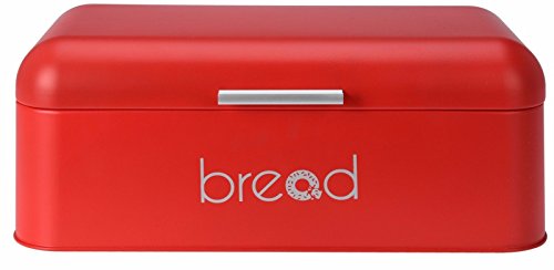 Grande Metal de acero mate panera panera en rojo, negro o gris