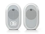 JBL Professional 1 Series 104-BT Compact Desktop Reference Monitors with Bluetooth, White, Sold as Pair, 4.5-inch Speaker