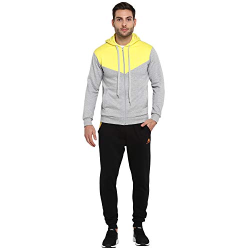 Image of OFF LIMITS Men Colorblock Hoodie Grey Jacket-Large