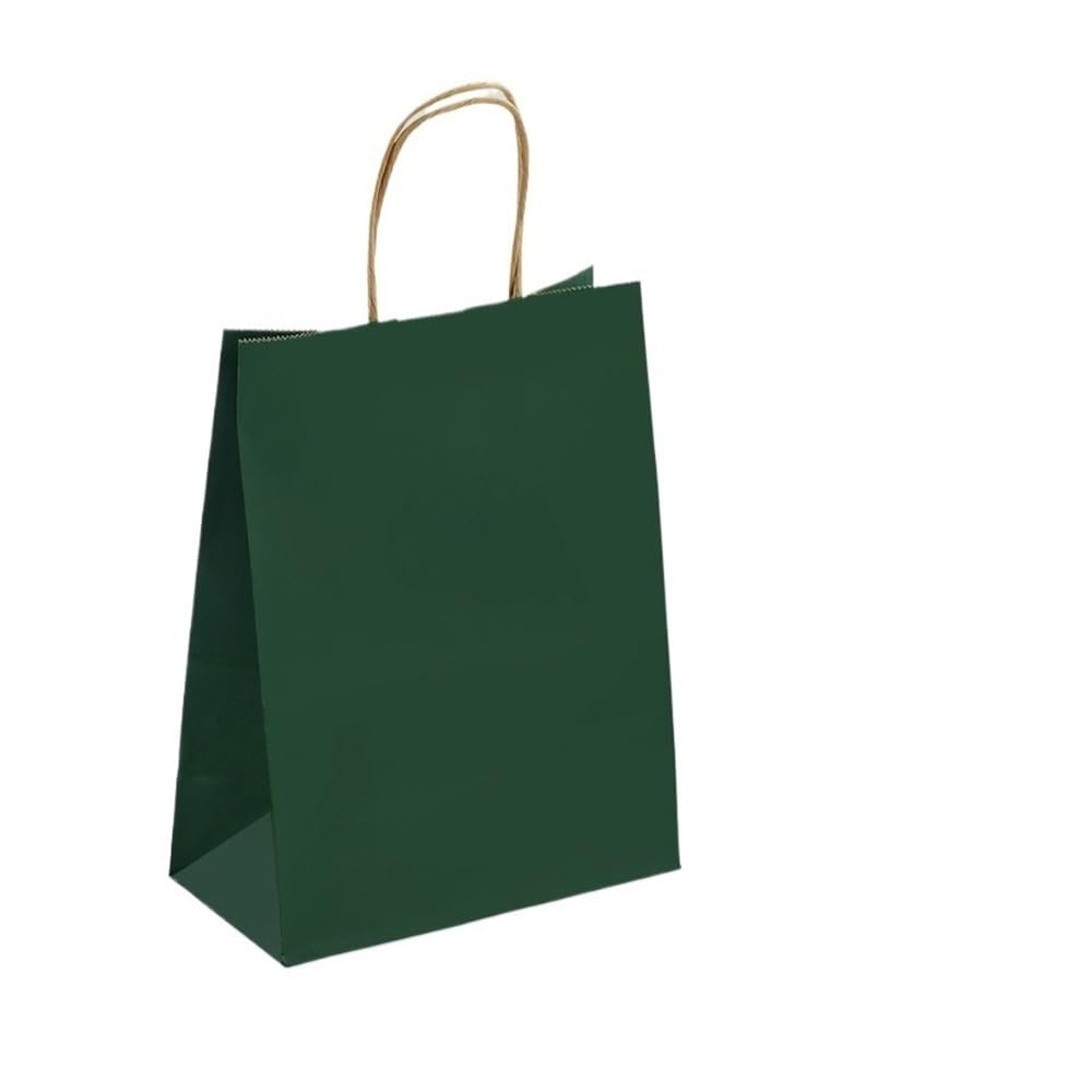 10/30/50 imprezowa torba prezentowa nadająca się do recyklingu torba na zakupy z papieru pakowego Boże Narodzenie ślub cukierki prezent torba dostawa opakowanie torebka (czarno-zielona, 15 x 21 cm x