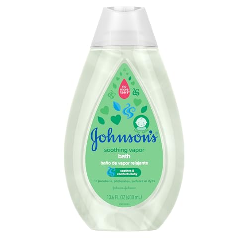 Johnson’s Baby Vapor Bath with Soothing Aromas to Relax Babies, Tear-Free & Hypoallergenic Liquid Baby Bath Formula, No Parabens, Sulfates, Dyes, or Phthalates, 13.6 fl. oz