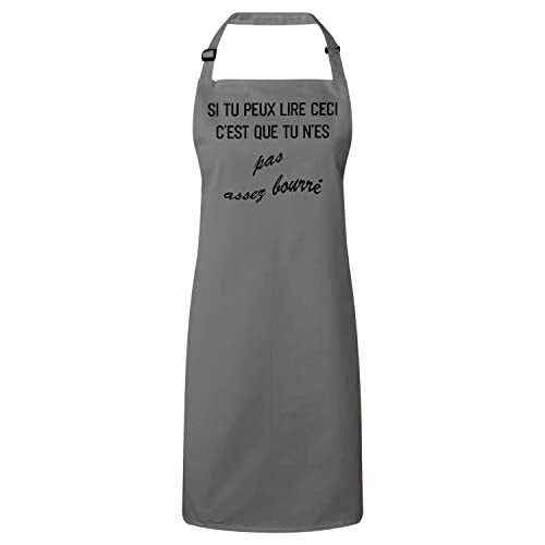Tablier cuisine premium original texte rigolo chef cuistot coton ajustable durable