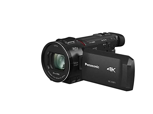 Panasonic HC-VXF1 4K Ultra HD-Kamera (große MOS-Matrix, Leica Dicomar Objektiv, 25mm Weitwinkel, Optischer Zoom 24x, EVF-Visierer, HYBRID I.O.S.+), schwarz