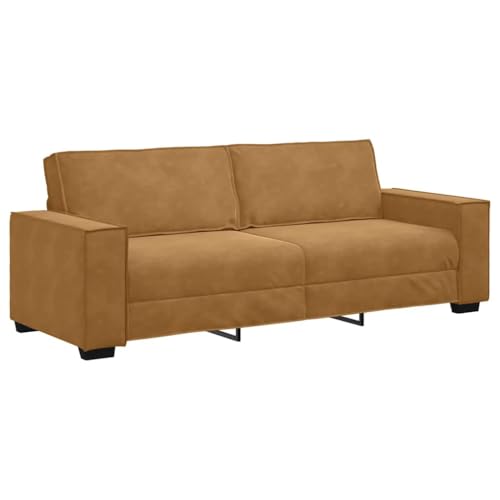 vidaXL Canapé à 3 Places Marron 220x78x84 cm Velours, canapé, canapé Trois Places, canapé 3 Places en Velours, Divan, canapé en Velours