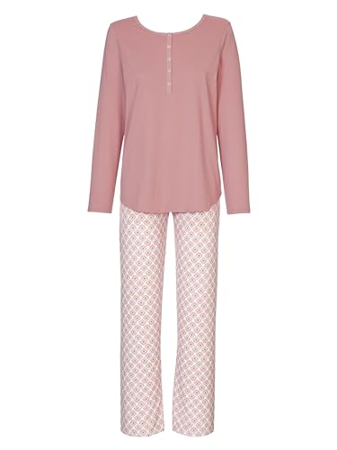 CALIDA Lovely Nights Pyjama, lang Damen, aus 100% Bio-Baumwolle, mit...