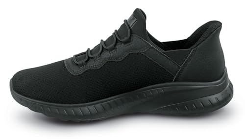 Image of Skechers Womens Black Squad Chaos MaxTrax Soft Toe SRO Slip-On
