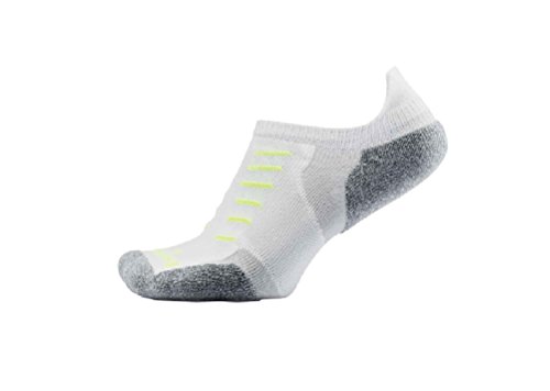 Thorlos Experia Unisex XCTU Multi-Sport Thin Padded No Show Sock, White, Medium
