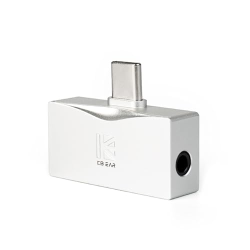 Image of 2026 KBEAR TC06 USB C DAC with Headphone Amplifier, Portable Mini DAC Amp with 3.5mm 4.4mm Output, HIFI Hi-Res USB C to 3.5mm Audio Adapter for KZ ZS10 PRO IEM,Work with PC /Laptop /Phone(Silver)