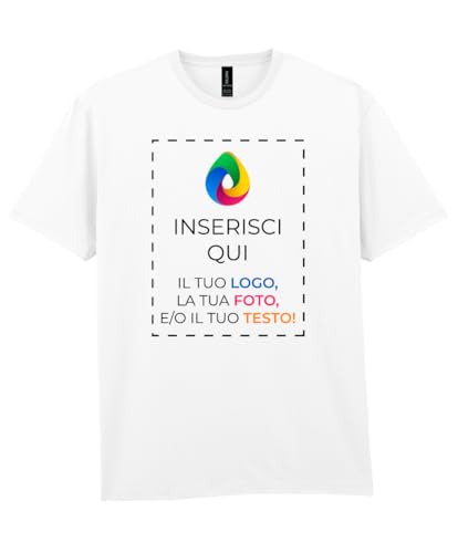 Teetaly Maglietta T-Shirt Personalizzata Stampa Fronte Retro Uomo in Cotone