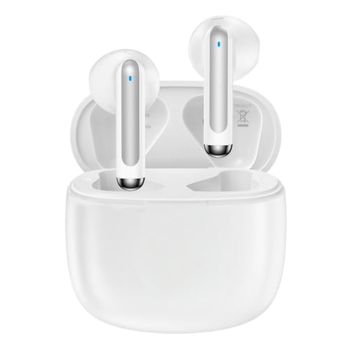 Générique Écouteurs sans Fil,Bluetooth sans Fil,Temps de Lecture de Cycle 30h Casque avec boîtier de Charge et Microphone, stéréo,oreillette Bluetooth sans (Blanc)