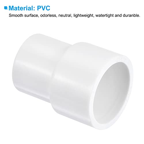 PATIKIL PVC Reducer Pipe Fitting 25mm to 20mm ID, 10 Pack Straight Coupling Adapter Connector, White - Image 4