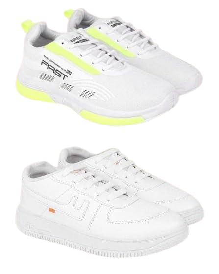Men's Lightweight Breathable Lack-up Sports Shoes with Cushioned Sole - Combo of 2-image-14