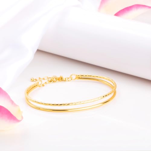 925 Silver Double Circular Bracelet with Stamp