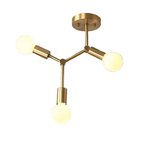 Lustre Spoutnik doré 4 lampes avec éclairage multidirectionnel