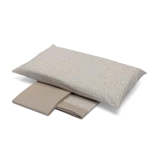 Foppapedretti Noche & Naturaleza - Juego de Cama Individual 1P, sábana encimera, sábana Bajera y Funda de Almohada; Pétalos de Arena 100% algodón, Fabricado en Italia