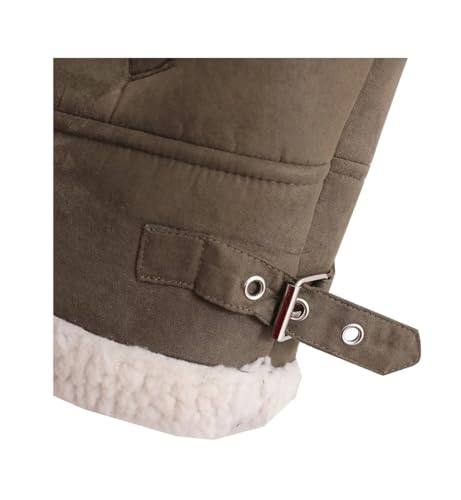 Chaleco de piel de oveja sintética para mujer corto de forro polar 7