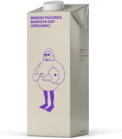 Minor Figures Barista Oat Organic Drink, 1L, Made in The UK, Certified Organic Oats, Plant-based, Vegan, Non-GMO, No Added Sugar, Shelf Stable.