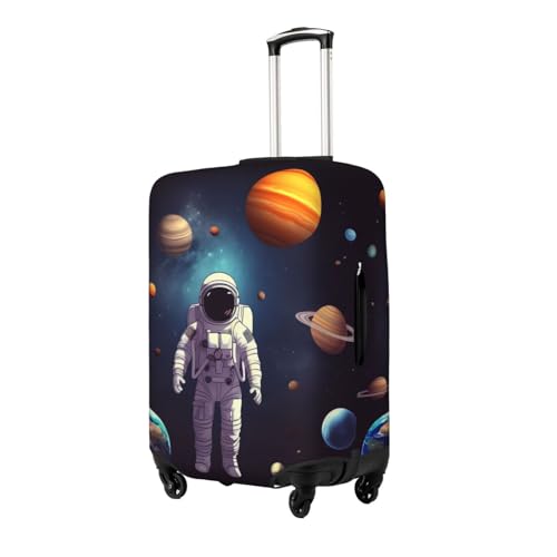 Astronaut solar system planets Luggage Covers for Suitcase Tsa Approved, Spandex Elastic Suitcase Cover Protector Washable Anti-Scratch Travel Baggage Cover Fit 18-32 Inch Luggage2