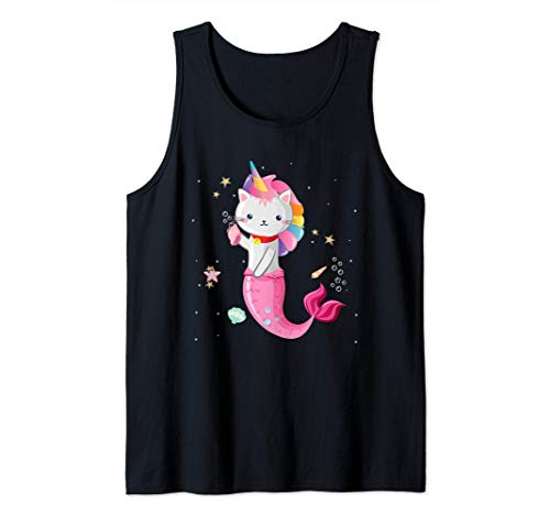 Ragazza unicorno sirena gatto Cat Mermaid Unicorn Canotta
