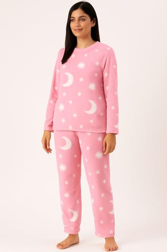 Image of CAMEY Womens Winter Full Sleeve Top and Pajama Pants Regular Fit Night Suit Round Neck Top and Pyjama Set Ladies Night Dress