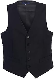 Gioberti Mens 5 Button Formal Suit Vest, Black, Large