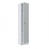 Baroni Home Platzsparender Badezimmerschrank, Hochschrank mit Tür und Griff aus Metall, 4 Einlegeböden, aus MDF, strapazierfähig, einfach zu montieren, 37 x 37 x 180 cm (Weiß 1 Tür)