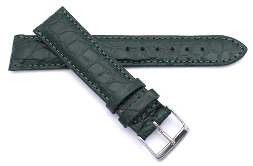 Bracelet de montre en alligator Sulla fait main en Allemagne, vert 18-22mm