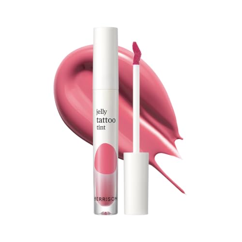 Image of Berrisom Jelly Tattoo Tint, Long Lasting Korean Lip Stain with Jelly Texture, Transfer-Resistant Color, 3.8g / 0.13oz, 4 Shades (Strawberry)