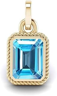 gems river Certified Unheated Untreatet 4.25 Ratti 3.30 Carat A+ Quality Natural Blue Topaz Gemstone Gold Plated Pendant Locket for Women's and Men's (D97)-picture-37