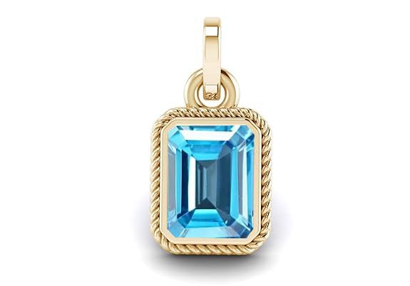 Blue Topaz Stone 4.00 Ratti Pendant Locket Gold Plated Unheated and Untreated Blue Topaz Natural Ceylon Gemstone for Men and Women (D169)-image-25