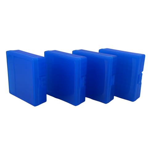 100-Round Blue Plastic Ammo Box with Sturdy Hing and Snap-Lock Latch | Semi-Transparent Cover – 4 Pieces
