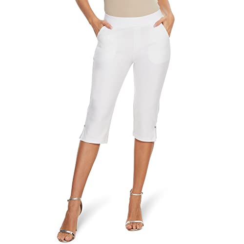 Image of Ginasy Capri Pants for Women Casual Summer Dressy Pull On Stretch High Waisted Crop Work Leggings with Pockets