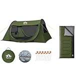 Night Cat Wurfzelt 2 Personen Wasserdicht Camping Schlafsack Deckenschlafsäcke Pop Up Camping Zelt Atmungsaktiv Einfache Einstellung im Park und Garten