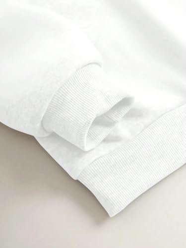 Chic Women's Fall Winter Jacket: Loose Open Front Hoodie for Effortless Style in White (Small) - Image 5