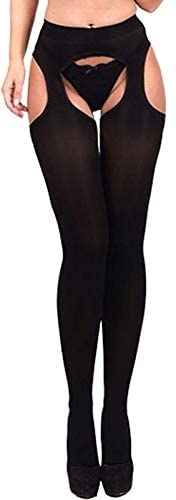 Mikrofaser 60 STRIPPANTY Strumpfhose OFFEN im Schritt Strapsstrumpfhose, Schwarz, Large / X-Large Cover