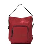 KCB Bolso-Mochila Tape | Versátil y Práctico | Múltiples Bolsillos con Cremallera | Material Resistente | Asas Ajustables | 100% Vegano | Color Cereza