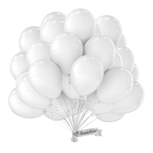 Ballon Blanc BIO •50 Pièces • MADE IN EU • Ballons Blanc certifiés durables bio • 100% Latex naturel • Ø34 cm • Ballon Mariage • Adapté à...