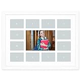 Golden State Art, 13-Opening 12x16-inch Collage Photo Wood Frame with White Mat & Real Glass, White