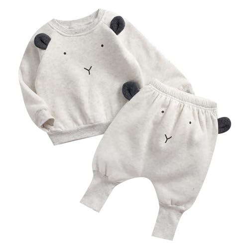 Infant Boys Girls Long Sleeve Cute Cartoon Animals Sweatshirt Blouse Tops Warm Trousers Toddler Suspenders Outfit