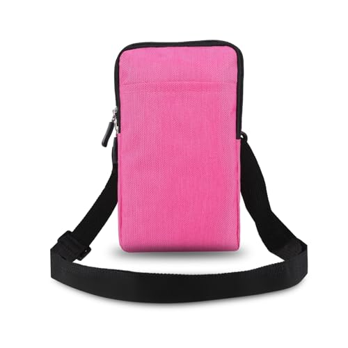 ZAGLDD Holster 7.2 inch Mens Holster for Honor Magic V2,Mini Crossbody Bag Shoulder Bag for Men, Small Messenger Bag for Samsung Galaxy Fold 6/5/4/3 Belt Clip(Rose Red)