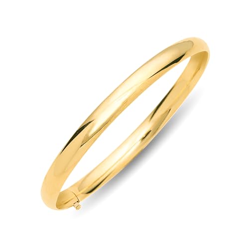 Floreo 10k Yellow Gold 6mm High Polish Shiny Bangle Bracelet