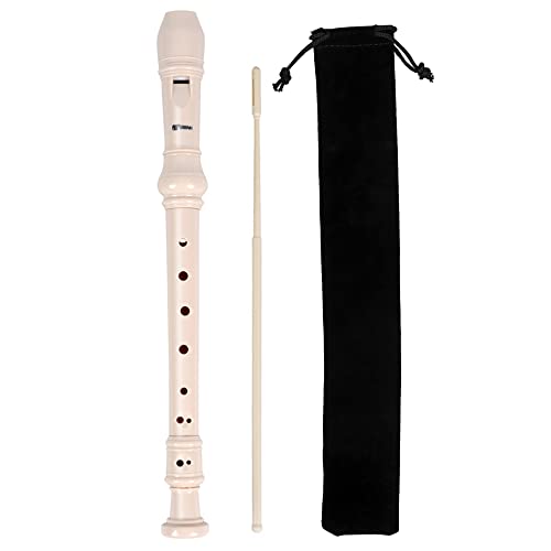 WSNDM Flautas Dulces Soprano, 8 Agujeros C Grabadora de Soprano, Digitación Barroca, con Varilla de Limpieza y Bolsa de Almacenamiento, Instrumento Musical, para Principiantes y Estudiantes (Blanco) Cover