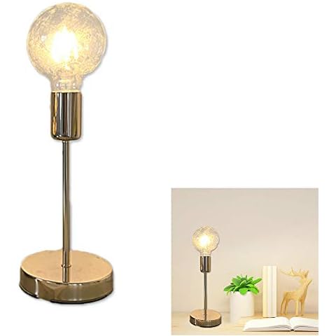 ChaoZan Tischlampe Metall Retro Golden, Tischlampe im cooles Stil, LED Tischleuchte in Industrial Design mit E27 Fassung Cover