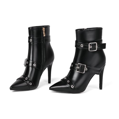 UniqueStride Women's Mary Jane Shoes Chunky Block High Heels Pumps Buckle Strap Round Toe Shoes2